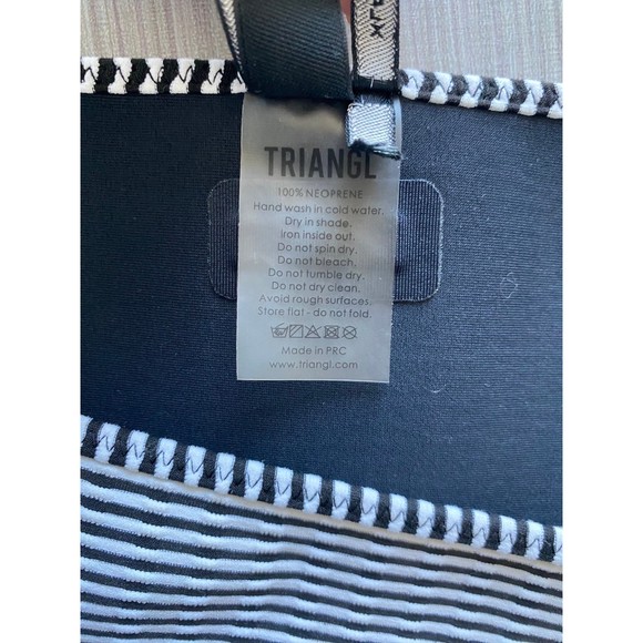 Triangl Valentine Black and White Striped Neoprene Bikini Bottom Size XL - Picture 7 of 7